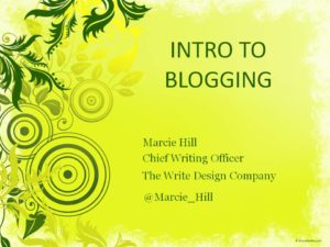Intro to Blogging - Marcie Hill