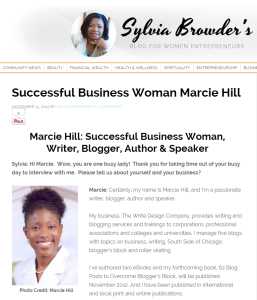 Sylvia Browder Interviews Marcie Hill