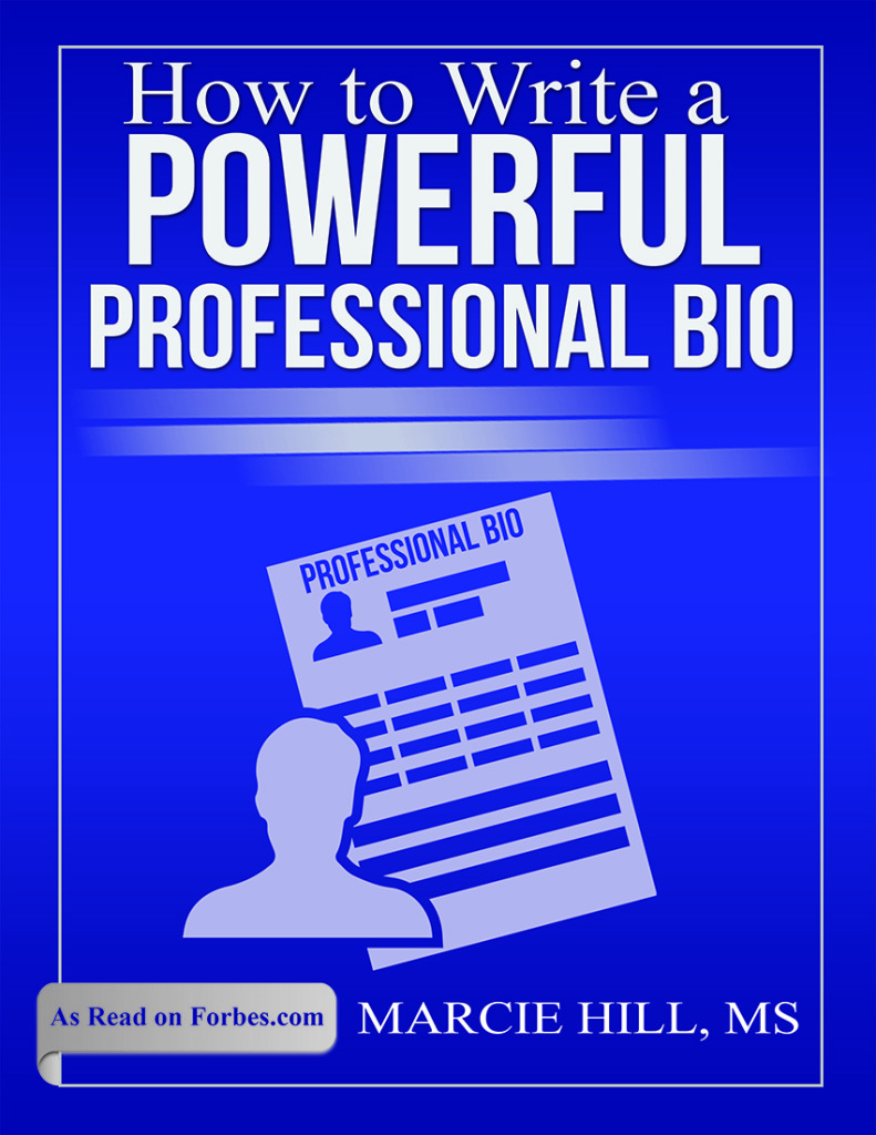 How to Write a POWERFUL Professional Bio Book Cover - Marcie Hill