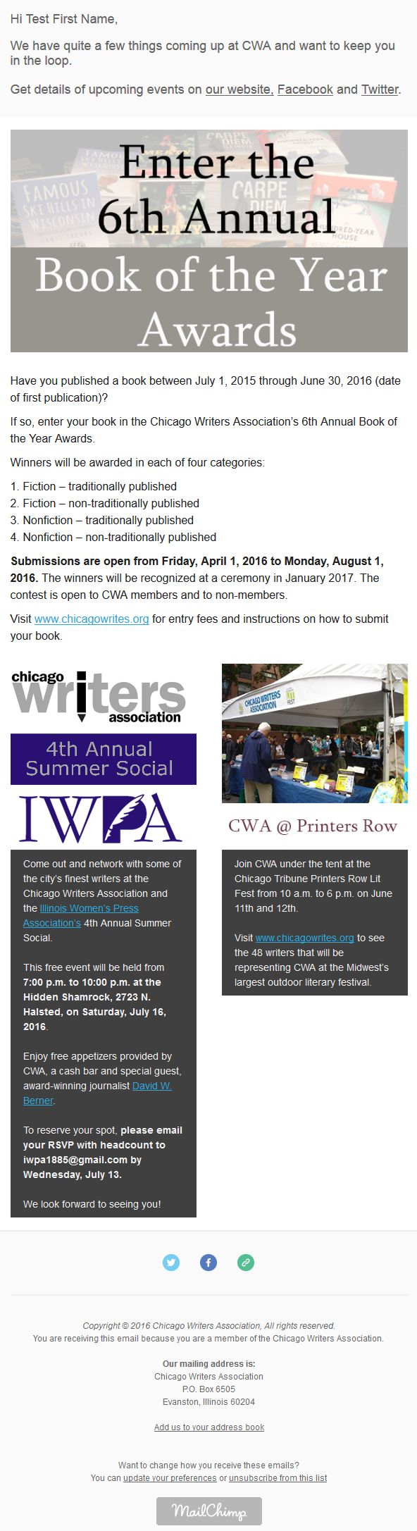 CWA March 2016 Newsletter