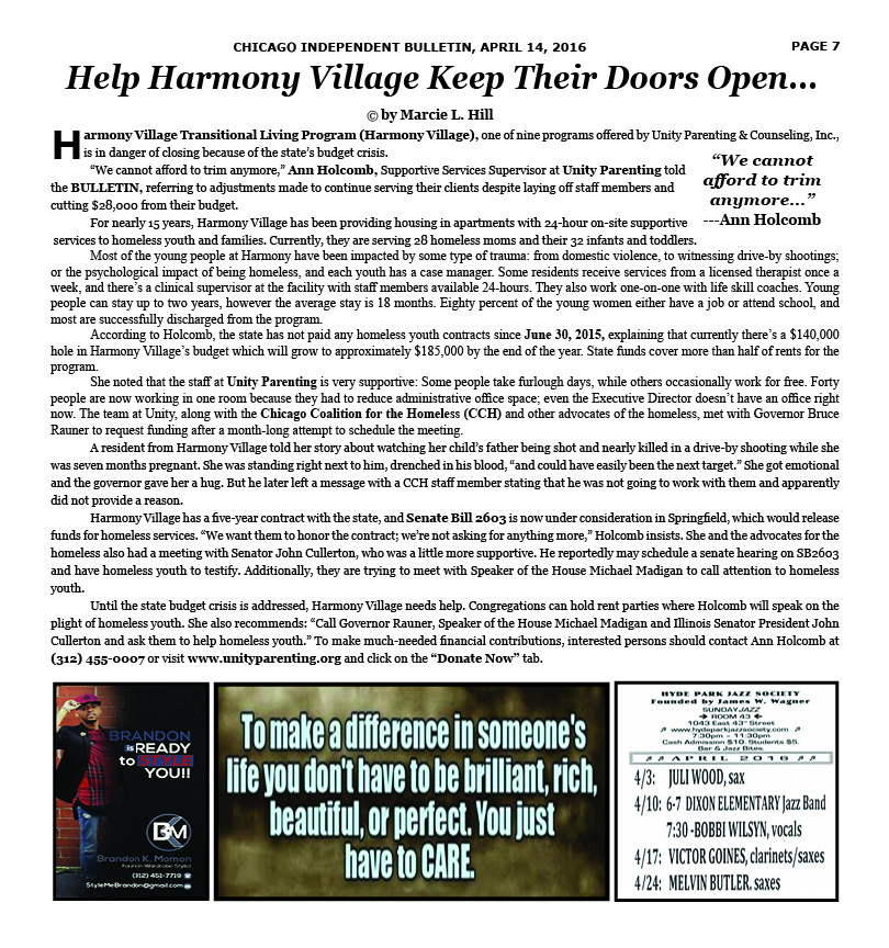 Harmony Village - Independent Bulletin Newspaper