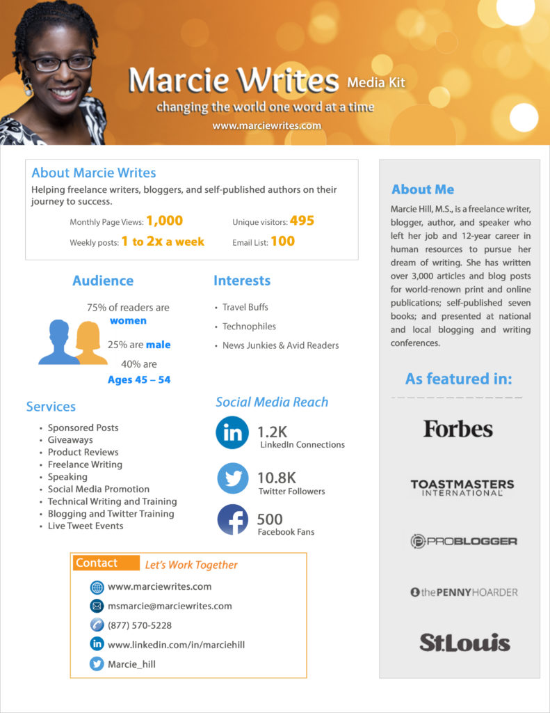 Marcie Writes Blog Media Kit